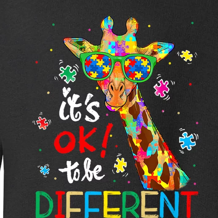 Its Ok To Be Different Autism Awareness Acceptance Giraffe Toddler Sweatshirt