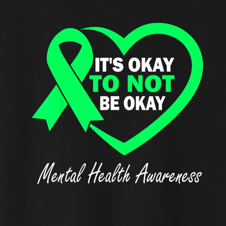 Its Okay To Not Be Okay Ribbon mental health awareness month Women's Crop Top Tee