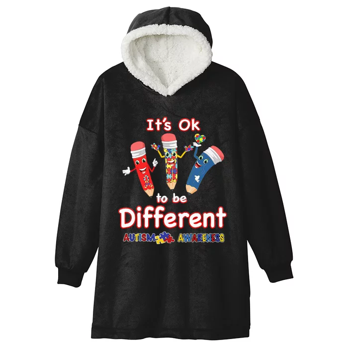 It's OK to be Different Autism Awareness Hooded Wearable Blanket