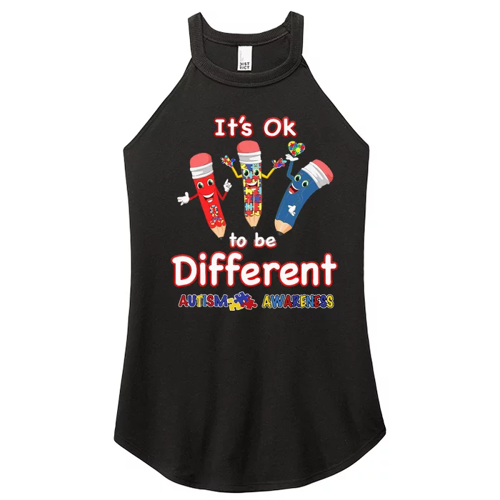 It's OK to be Different Autism Awareness Women’s Perfect Tri Rocker Tank