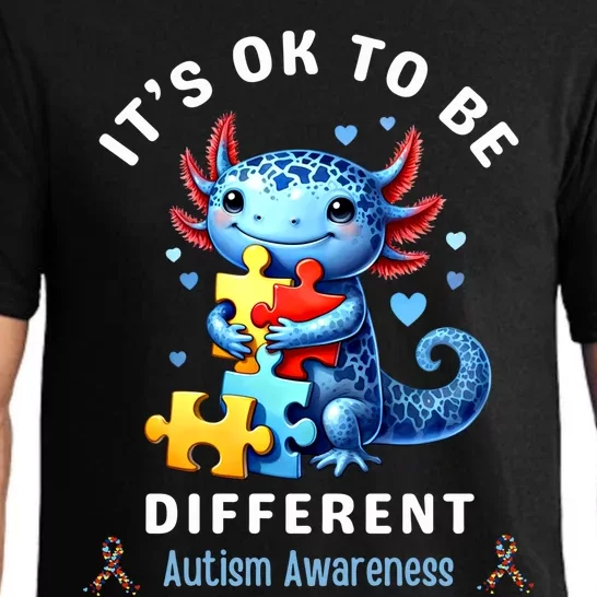 ItS Ok To Be Different Autism Awareness Cute Axolotl Animal Gift Pajama Set