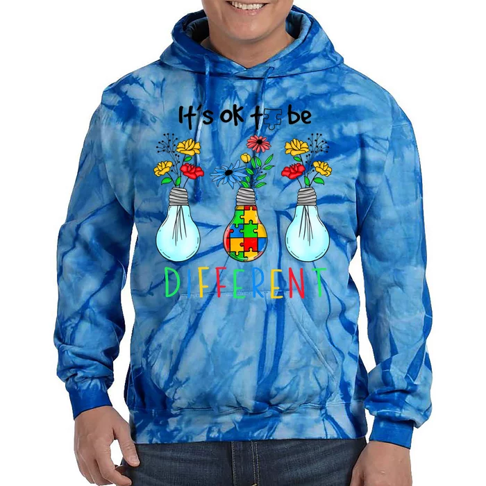 ItS Ok To Be Different Autism Awareness Tie Dye Hoodie