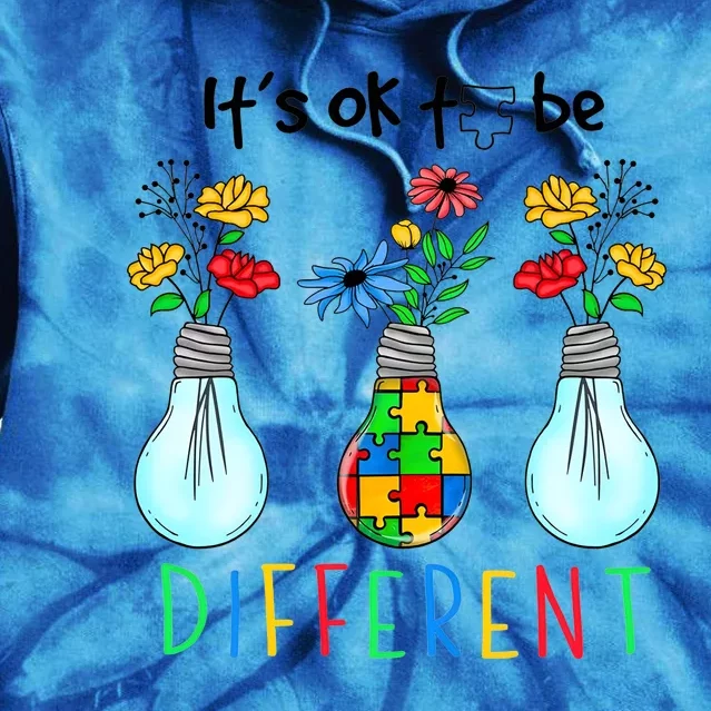 ItS Ok To Be Different Autism Awareness Tie Dye Hoodie