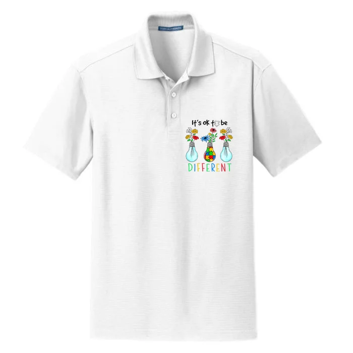 ItS Ok To Be Different Autism Awareness Dry Zone Grid Performance Polo