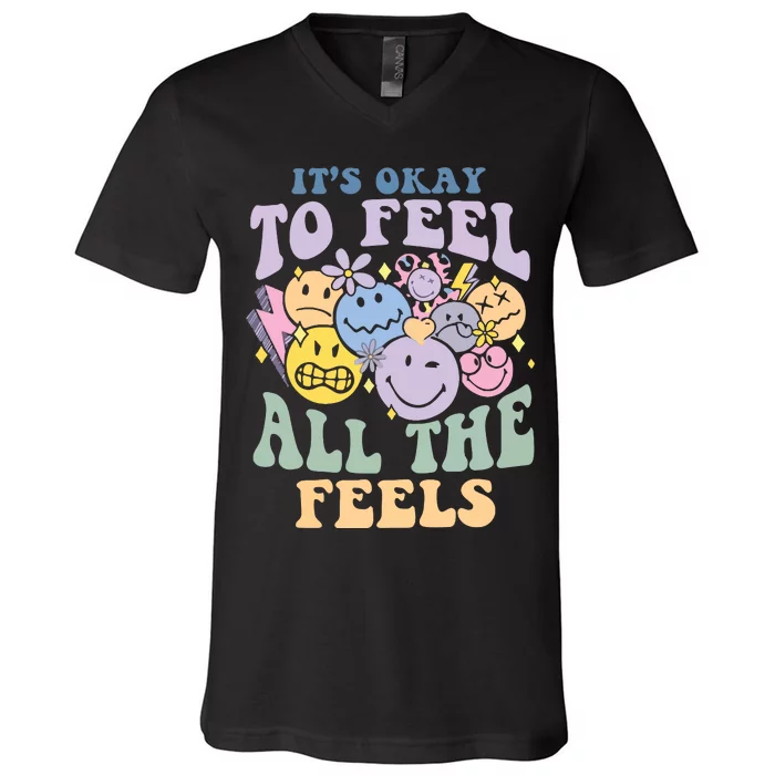 ItS Okay To Feel All The Feels V-Neck T-Shirt