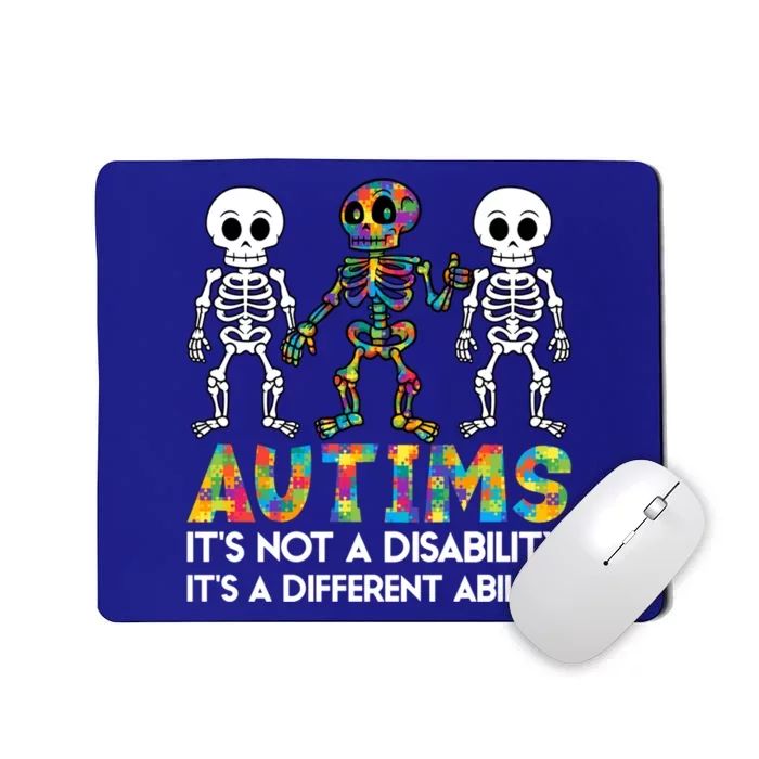 It's Ok To Be Different Skeleton Autism Awareness Funny Gift Cute Gift Mousepad