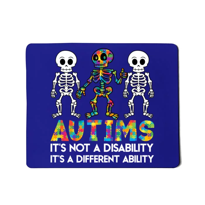 It's Ok To Be Different Skeleton Autism Awareness Funny Gift Cute Gift Mousepad