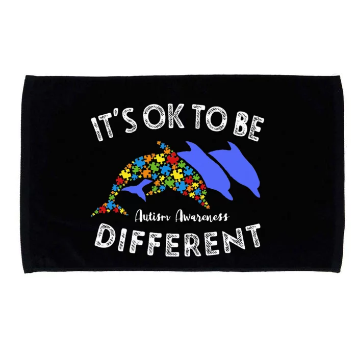 Its Ok To Be Different Dolphin Autism Awareness Gift Microfiber Hand Towel