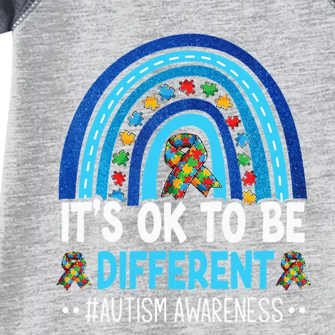 It's OK To Be Different Autism Awareness month Rainbow Mom Infant Baby Jersey Bodysuit