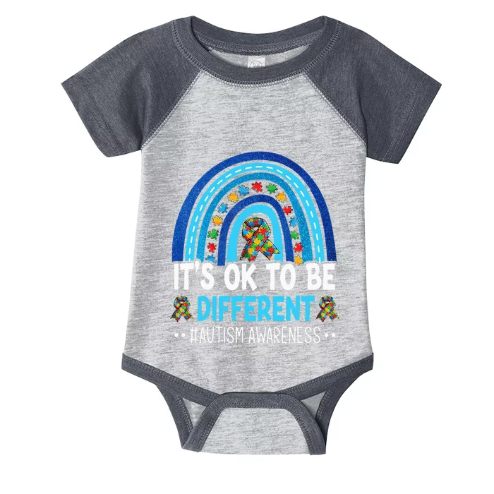 It's OK To Be Different Autism Awareness month Rainbow Mom Infant Baby Jersey Bodysuit