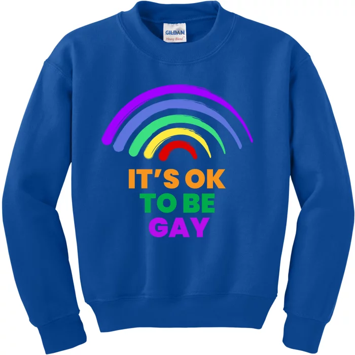 Its Ok To Be Gay Rights Lgbt Pride Rainbow Gay Lesbian Cute Gift Kids Sweatshirt