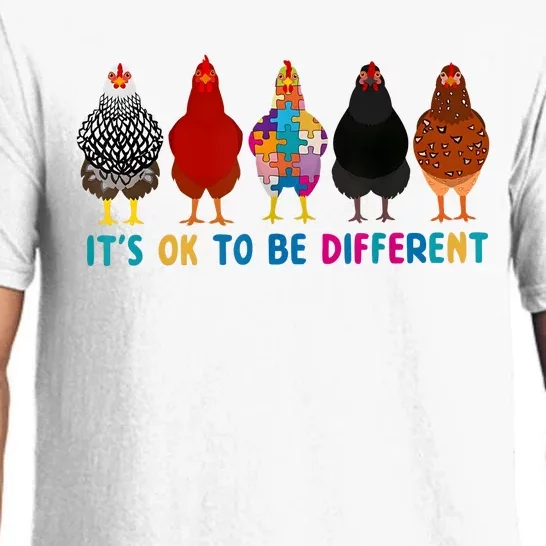 ItS Ok To Be Different Cute Chickens Autism Awareness Pajama Set