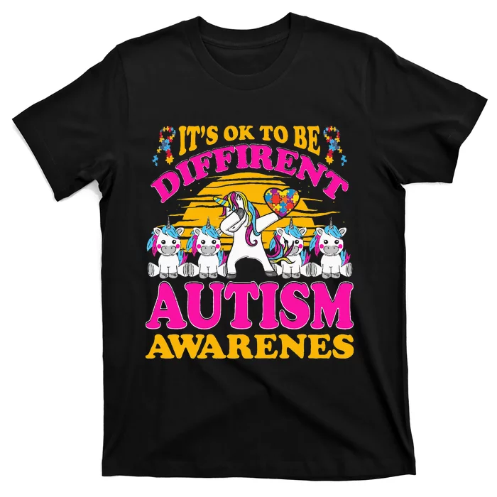 It's Ok To Be Different Unicorn Autism Awareness Autistic T-Shirt