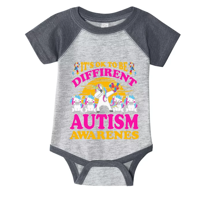 It's Ok To Be Different Unicorn Autism Awareness Autistic Infant Baby Jersey Bodysuit