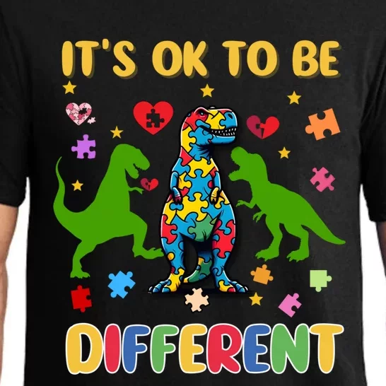 Its Ok To Be Different Autism Awareness Dinosaur Cute Trex Gift Pajama Set