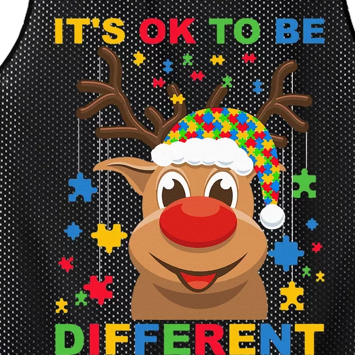 its ok to be different reindeer autism christmas Mesh Reversible Basketball Jersey Tank