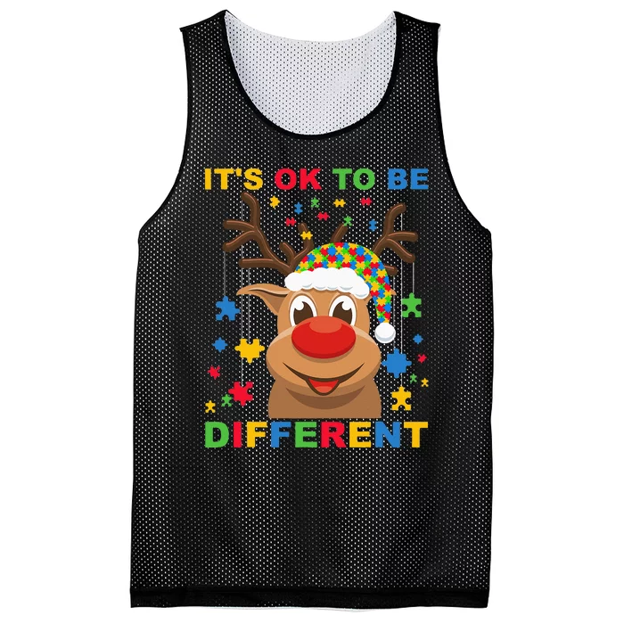 its ok to be different reindeer autism christmas Mesh Reversible Basketball Jersey Tank