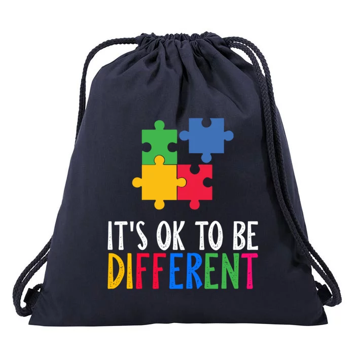 Its Ok To Be Different Be Kind Autism Awareness Autism Meaningful Gift Drawstring Bag