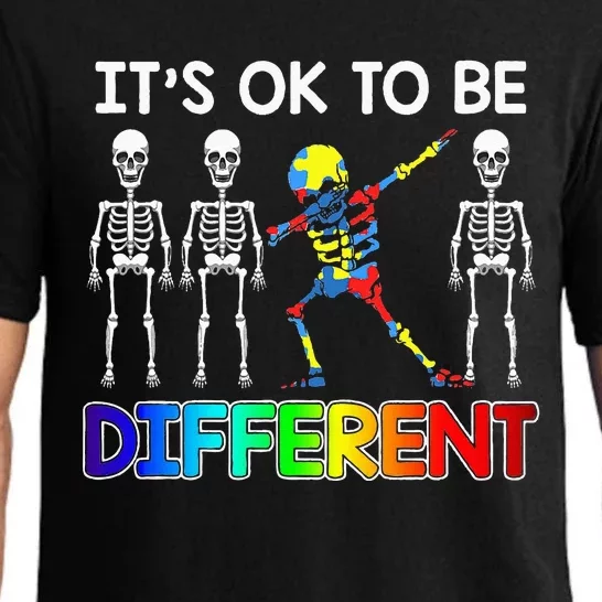 its ok to be different autism awarenes dabbing skeleton Pajama Set