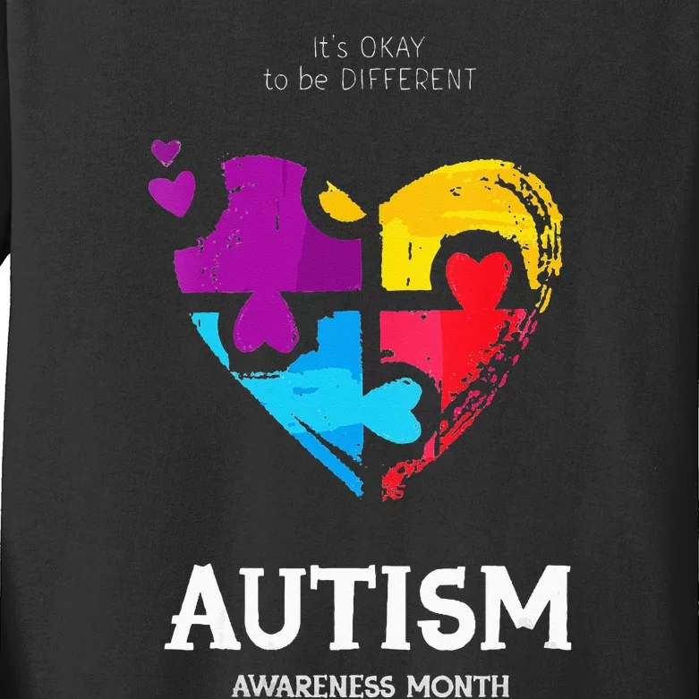 It's Ok To Be Different Autism Awareness Kids Long Sleeve Shirt