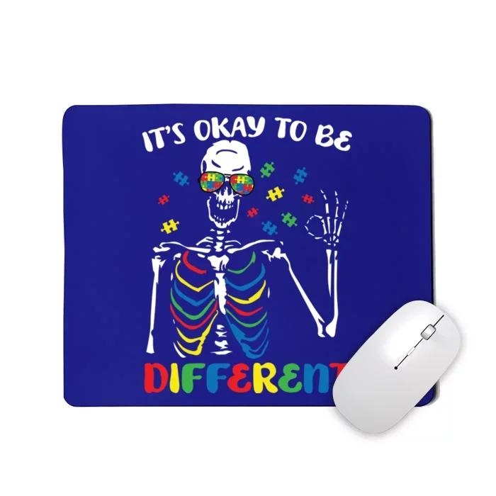 Its Okay To Be Different Autism Awareness Skeleton Puzzle Cool Gift Mousepad