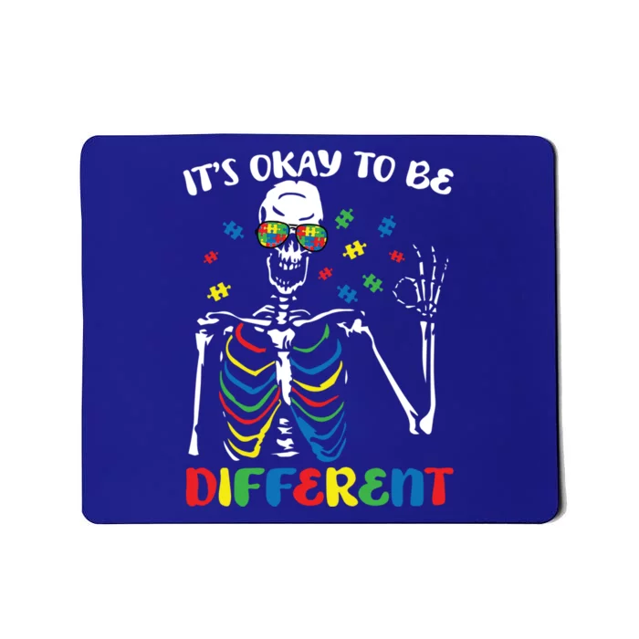 Its Okay To Be Different Autism Awareness Skeleton Puzzle Cool Gift Mousepad