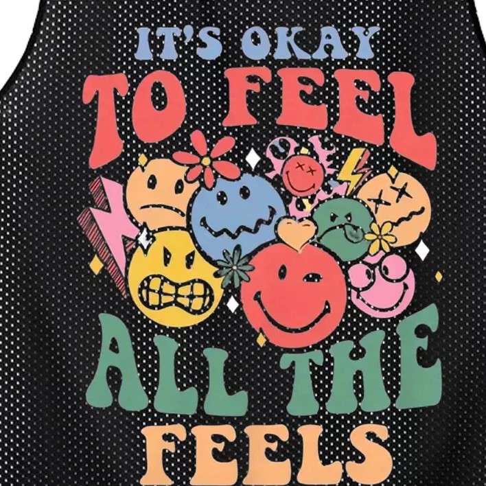 ItS Ok To Feel All The Feels Emotional Wellness Mesh Reversible Basketball Jersey Tank