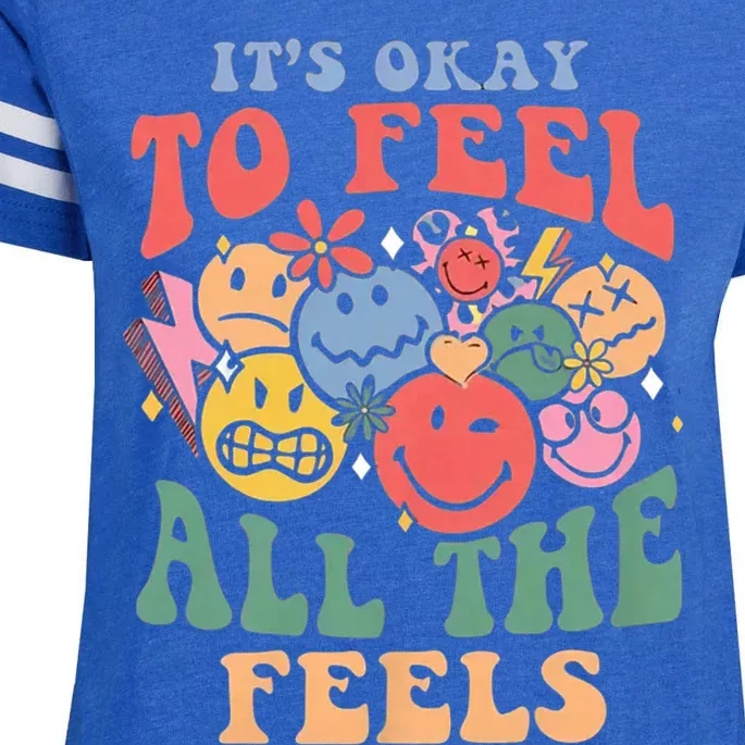 ItS Ok To Feel All The Feels Emotional Wellness Enza Ladies Jersey Football T-Shirt