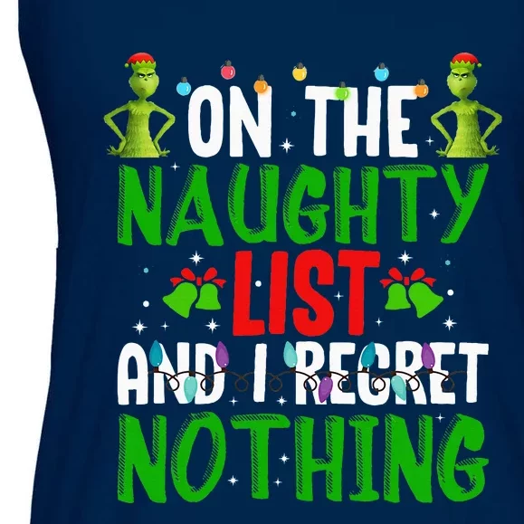 IM On The Naughty List And I Regret Nothing Ladies Essential Flowy Tank