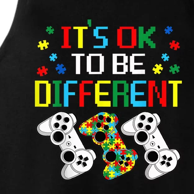 Its Ok To Be Different Game boy Autism Awareness  kid Ladies Tri-Blend Wicking Tank