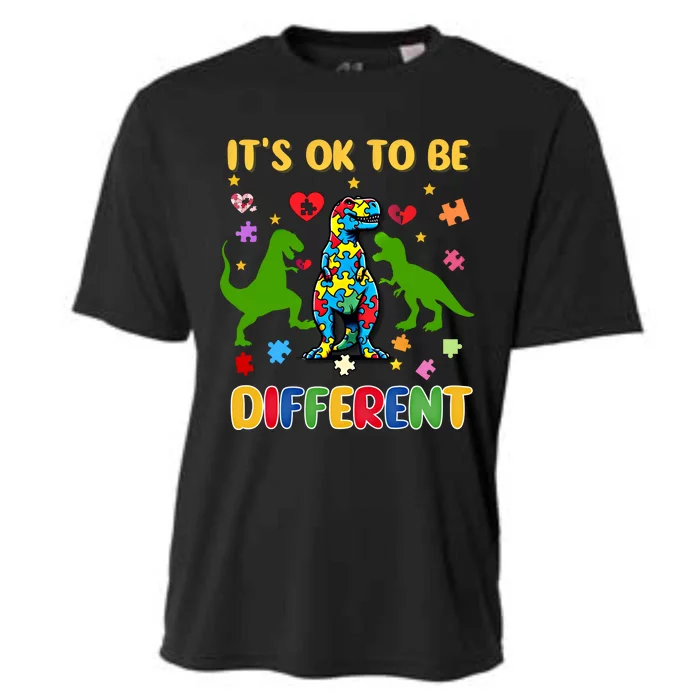 Its Ok To Be Different Autism Awareness Dinosaur Cute Trex Gift Cooling Performance Crew T-Shirt