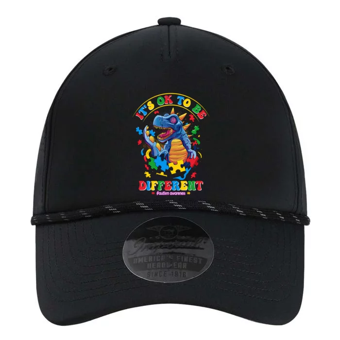 ItS Ok To Be Different Autism Awareness Dinosaur Great Gift Performance The Dyno Cap