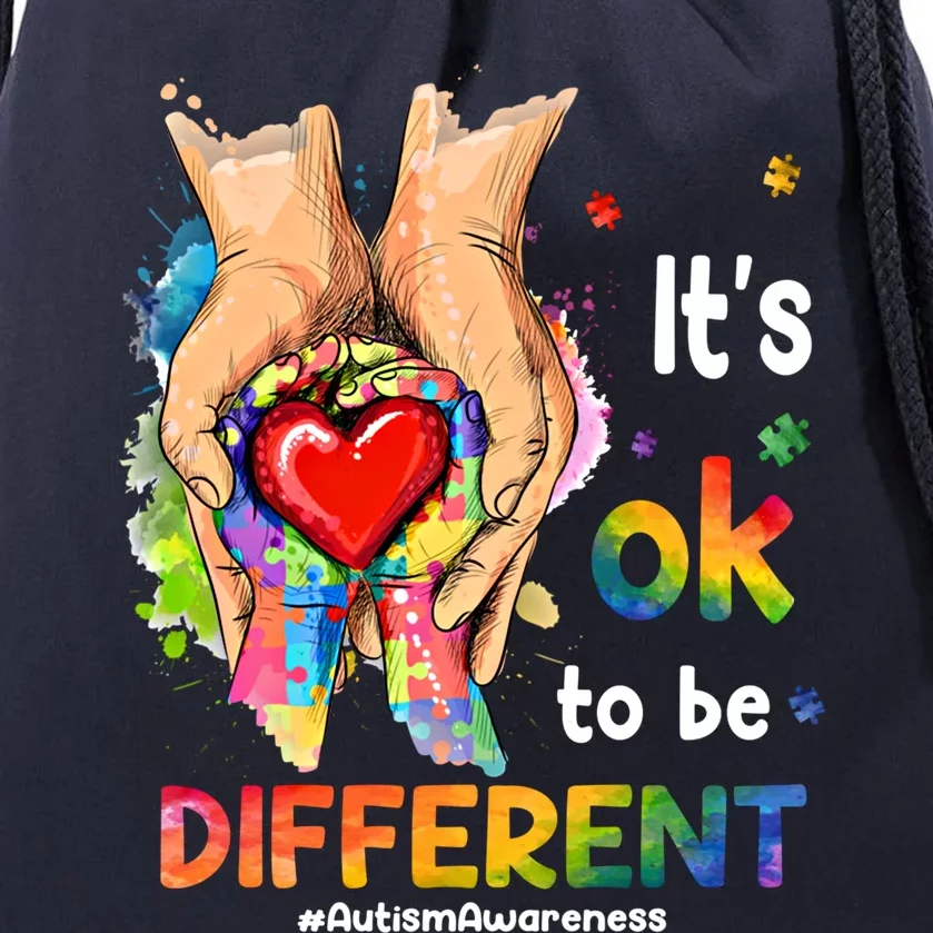 Its Ok To Be Different Autism Awareness Matching Family 2024 Gift Drawstring Bag