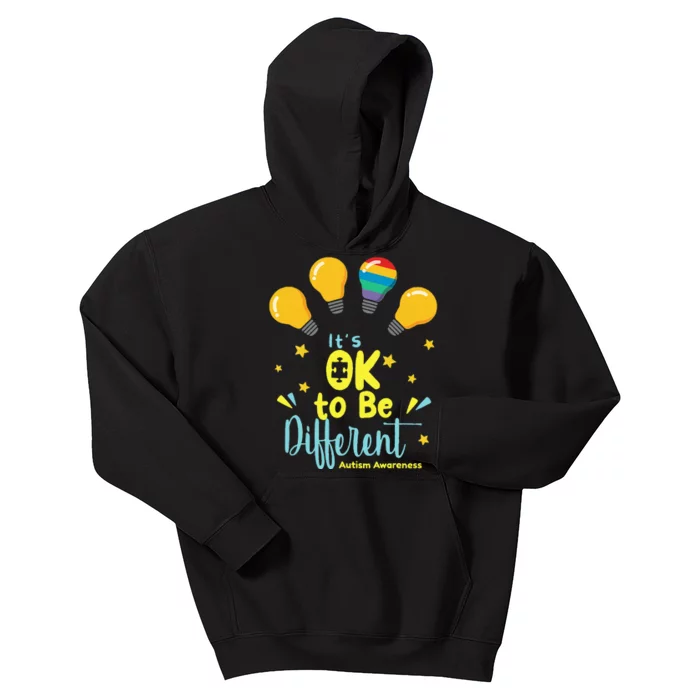 It's OK To Be Different Cute Autism Awareness Quote Kids Hoodie