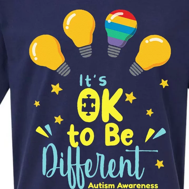 It's OK To Be Different Cute Autism Awareness Quote Sueded Cloud Jersey T-Shirt