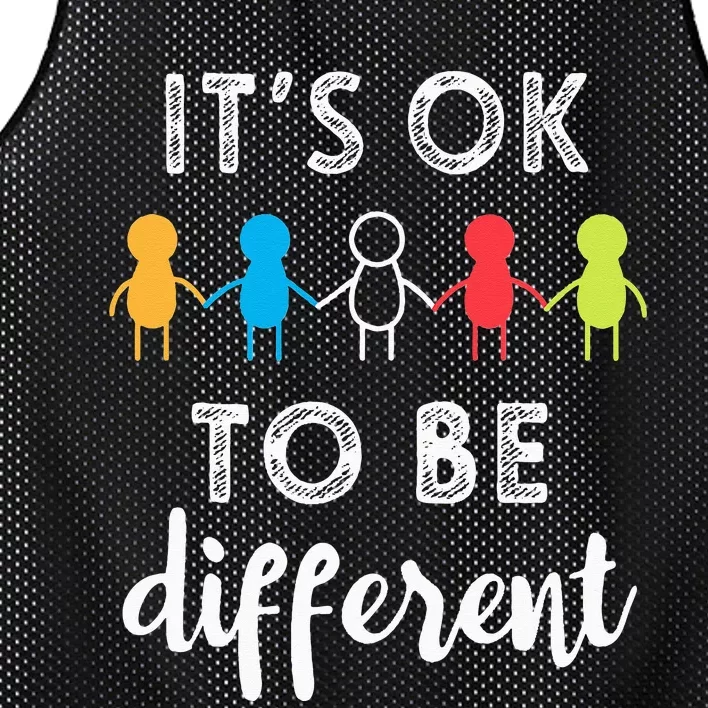 Its Ok To Be Different Support Autism Awareness Gift Mesh Reversible Basketball Jersey Tank