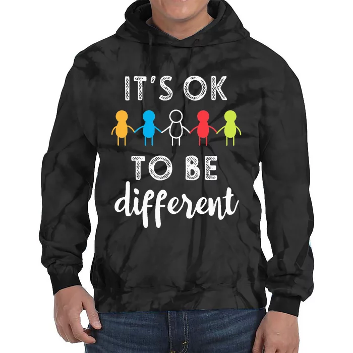 Its Ok To Be Different Support Autism Awareness Gift Tie Dye Hoodie