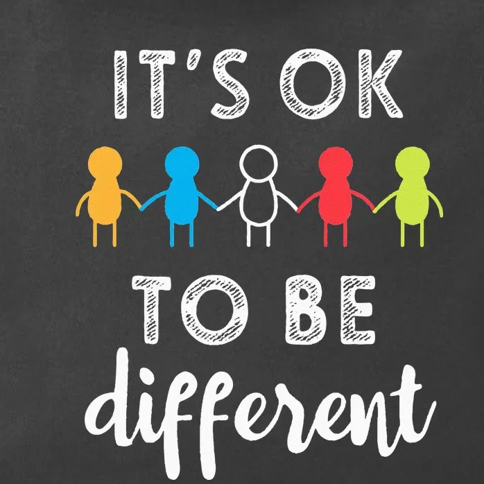 Its Ok To Be Different Support Autism Awareness Gift Zip Tote Bag