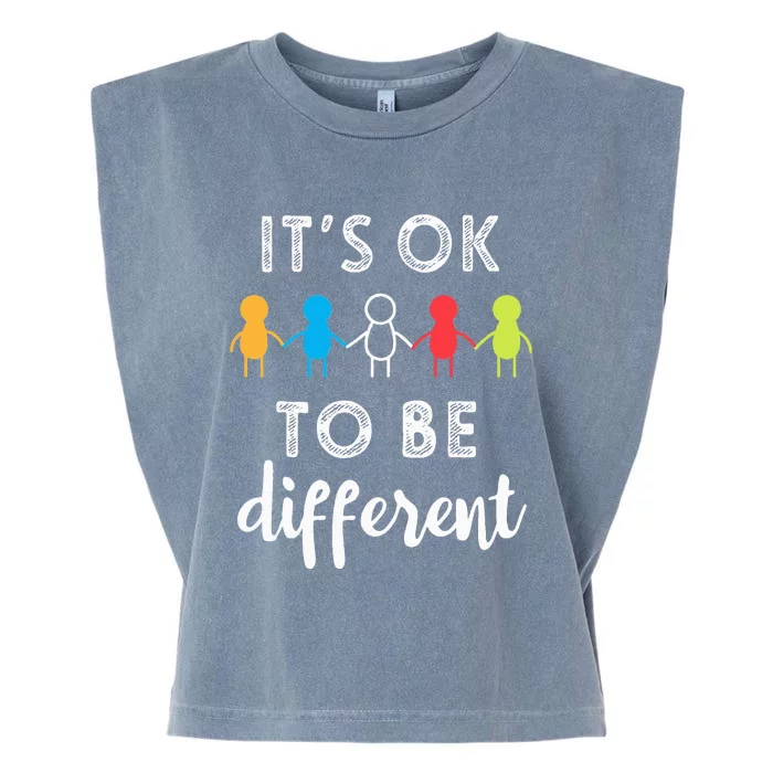 Its Ok To Be Different Support Autism Awareness Gift Garment-Dyed Women's Muscle Tee