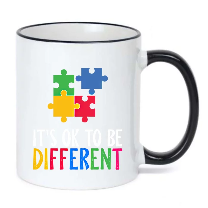 Its Ok To Be Different Be Kind Autism Awareness Autism Meaningful Gift Black Color Changing Mug