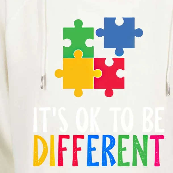 Its Ok To Be Different Be Kind Autism Awareness Autism Meaningful Gift Womens Funnel Neck Pullover Hood