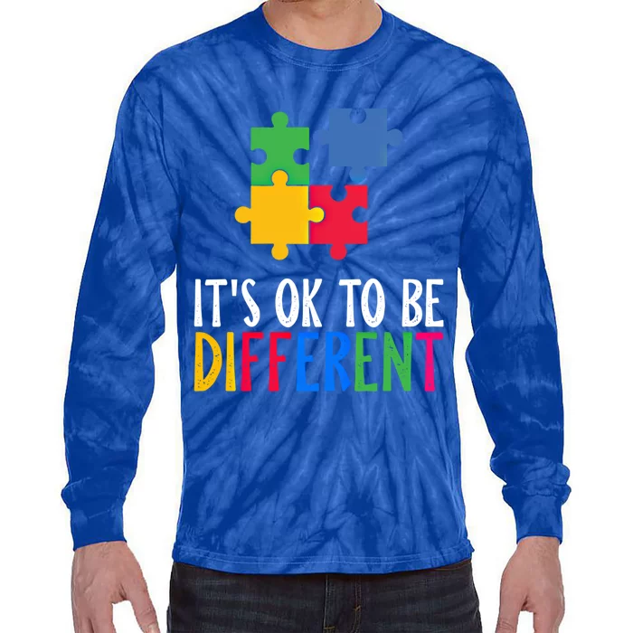 Its Ok To Be Different Be Kind Autism Awareness Autism Meaningful Gift Tie-Dye Long Sleeve Shirt