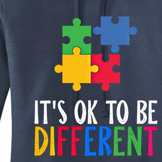 Its Ok To Be Different Be Kind Autism Awareness Autism Meaningful Gift Women's Pullover Hoodie