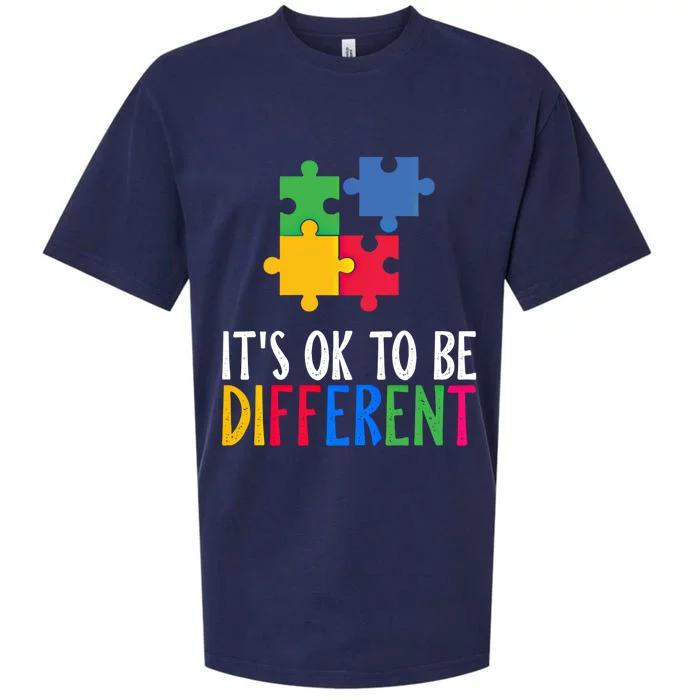 Its Ok To Be Different Be Kind Autism Awareness Autism Meaningful Gift Sueded Cloud Jersey T-Shirt