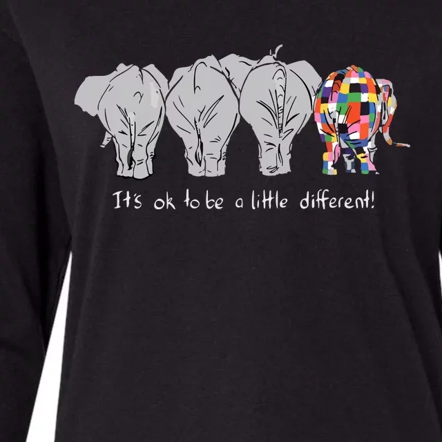 It's Ok To Be A Little Different Elephant Funny Womens Cotton Relaxed Long Sleeve T-Shirt