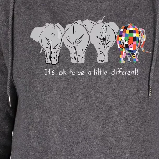 It's Ok To Be A Little Different Elephant Funny Womens Funnel Neck Pullover Hood