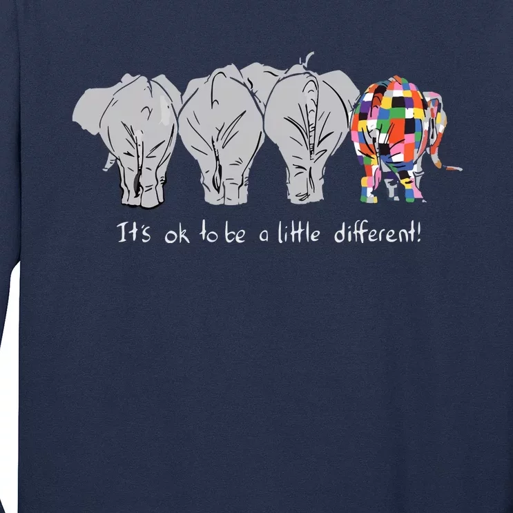 It's Ok To Be A Little Different Elephant Funny Long Sleeve Shirt