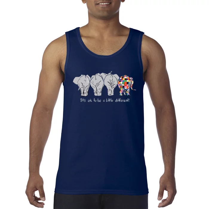 It's Ok To Be A Little Different Elephant Funny Tank Top