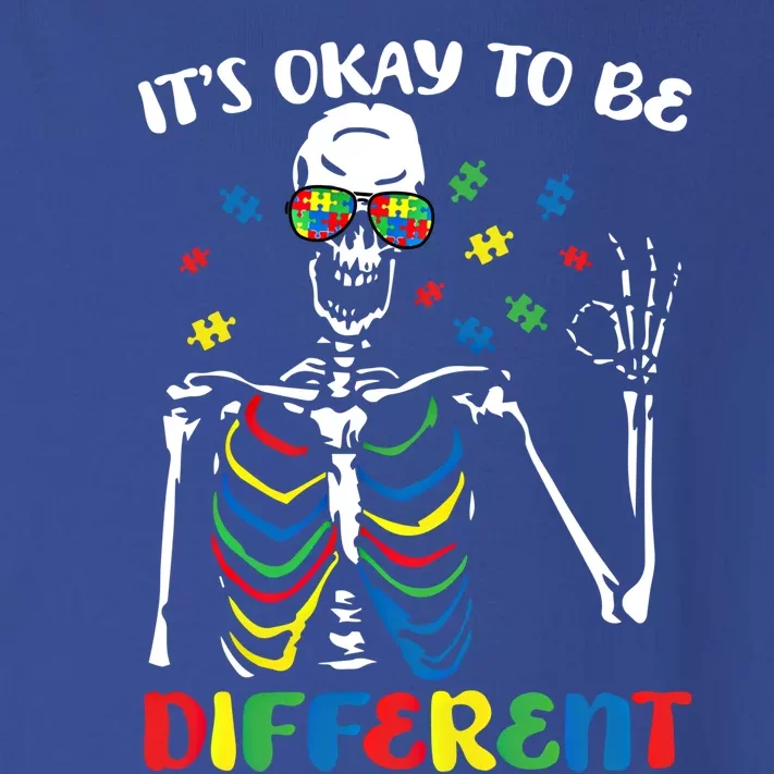 Its Okay To Be Different Autism Awareness Skeleton Puzzle Cool Gift Toddler Long Sleeve Shirt