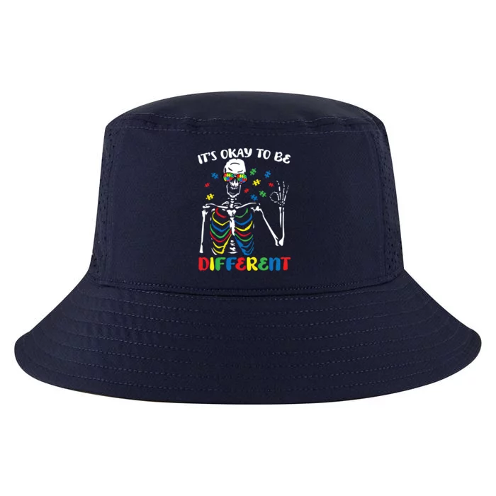 Its Okay To Be Different Autism Awareness Skeleton Puzzle Cool Gift Cool Comfort Performance Bucket Hat